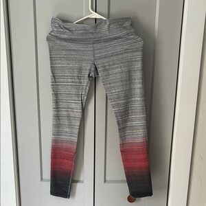 Gray and Red Ombre Leggings